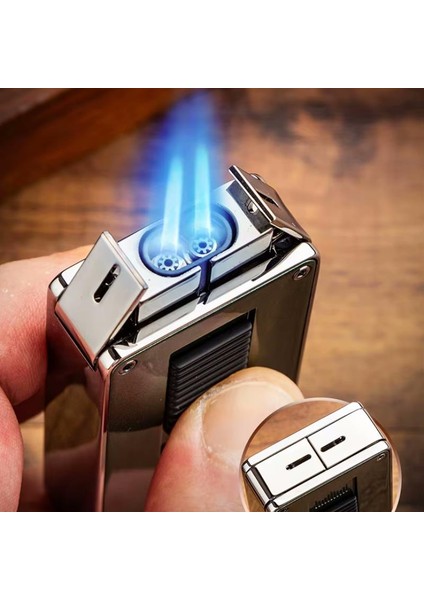 Design Yeni Seri Çift Torch Delicili Puro Çakmağı Gunmetal fiyatları