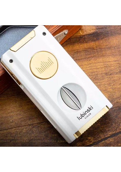 Yeni Seri Dahili V-Cutter Delicili ve Iğneli Çift Torch Puro Çakmağı Gold indirimleri