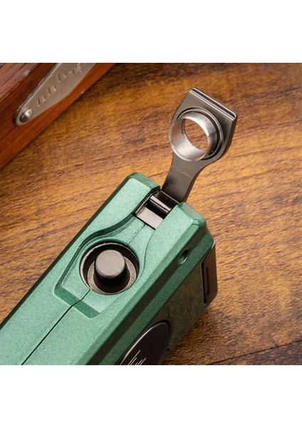 Yeni Seri Dahili V-Cutter Delicili ve Iğneli Çift Torch Puro Çakmağı Gold