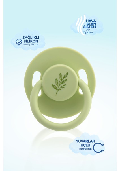 Pure Yuvarlak Uçlu Kauçuk Emzik No:3 18+ Ay Yeşil modelleri