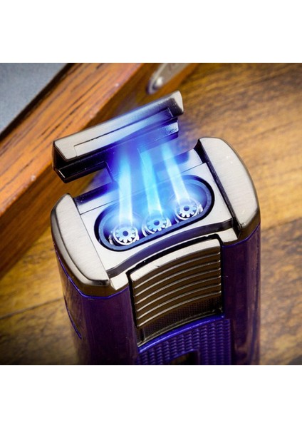 Yeni Seri Sehpalı Delicili ve Iğneli Üç Torch Puro Çakmağı Yeşil fiyatları