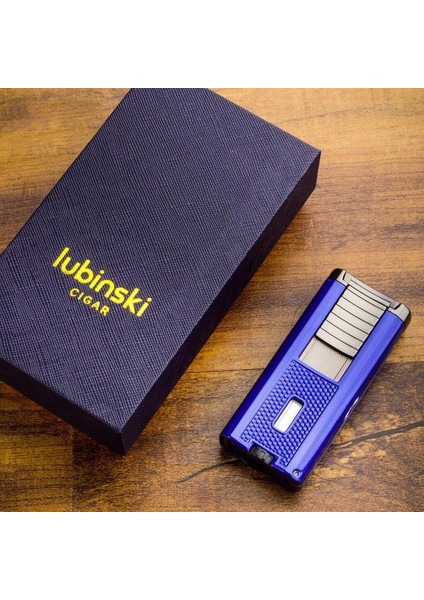 Yeni Seri Sehpalı Delicili ve Iğneli Üç Torch Puro Çakmağı Yeşil indirimleri