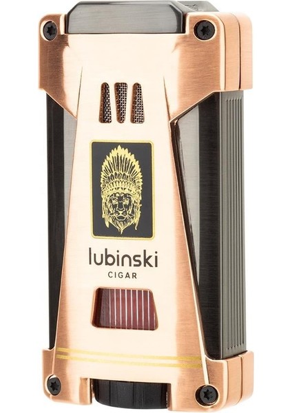 Yeni Seri Sehpalı Çift Delicili Üç Torch Puro Çakmağı Gold