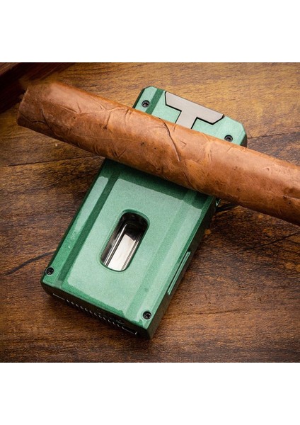 Yeni Seri Dahili V-Cutter Delicili ve Iğneli Çift Torch Puro Çakmağı Grey indirimleri