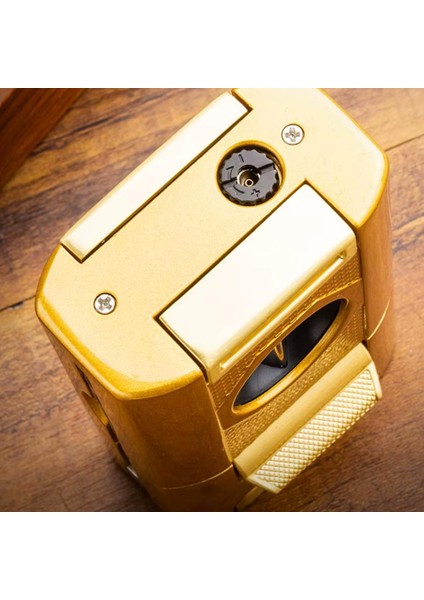 Premium Combo Puro Çakmağı Dahili Kesici - Delici - Iğne - Sehpa Gold