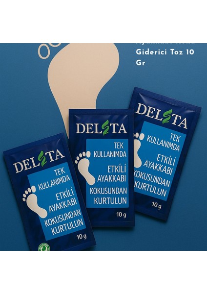 Delta - Ayakkabı Kokusu Giderici Toz 10 gr (× 3 Adet)