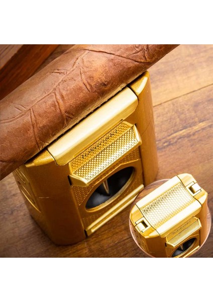 Premium Combo Puro Çakmağı Dahili Kesici - Delici - Iğne - Sehpa Gold