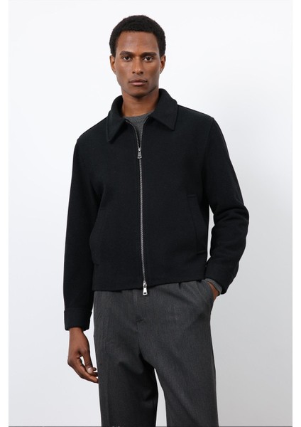 Siyah Yün Karışımlı Erkek Ceket fiyatları