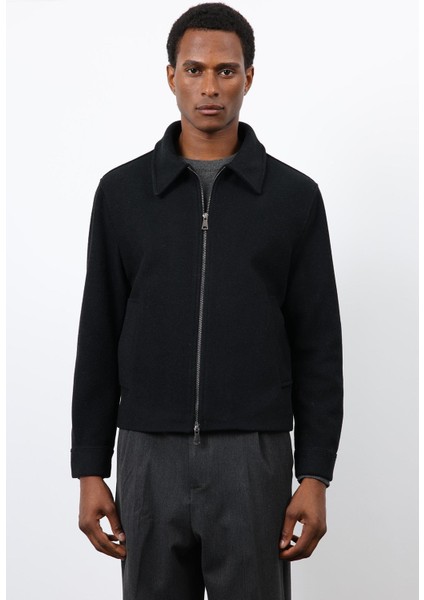 Siyah Yün Karışımlı Erkek Ceket fırsatları