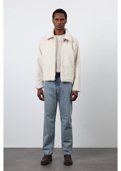 Ekru Yumuşak Dokulu Erkek Mont fiyatları