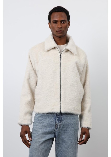 Ekru Yumuşak Dokulu Erkek Mont indirimleri
