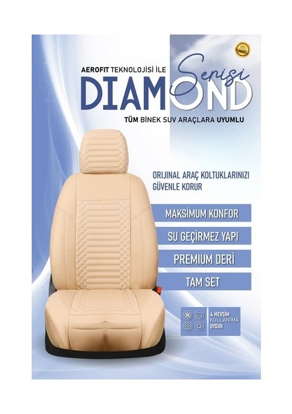 Aldysm Bmw 3 Serisi 315 Lüx Full Deri Oto Koltuk Kılıfı Ön Arka Takım (Exclusive) Bej modelleri