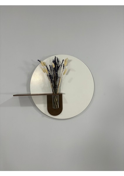 Orkide Ahşap Pilli Ledli Iskandinav Tarzı Salon Duvar Rafı Modern Çiçeklik 50 cm modelleri