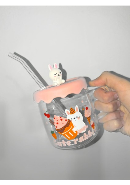 Silikon Kapaklı Pipetli 500ML Cam Bardak Kupa fırsatları