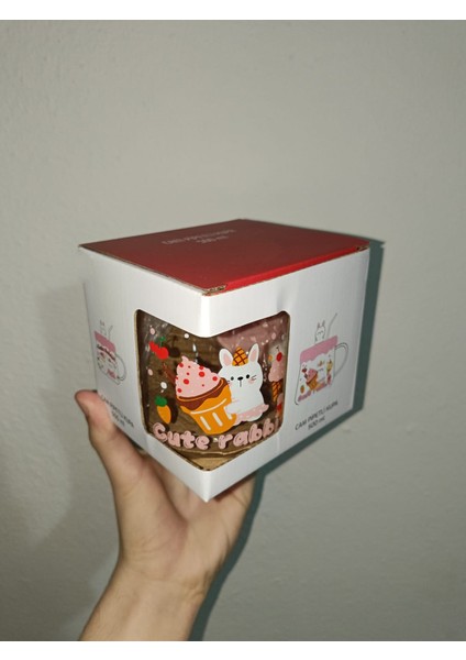 Silikon Kapaklı Pipetli 500ML Cam Bardak Kupa