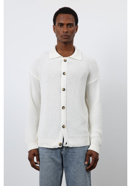 Ekru Örme Triko Erkek Hırka modelleri