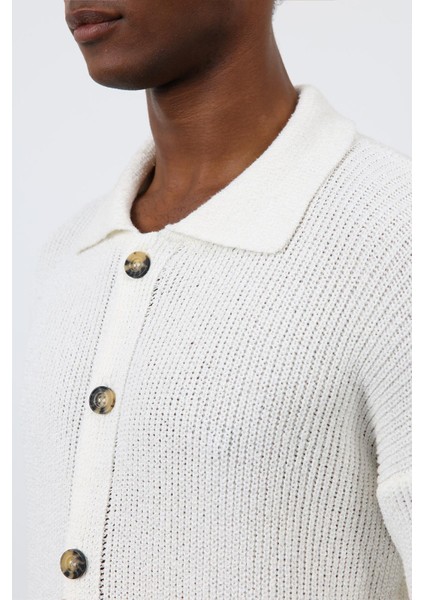 Ekru Örme Triko Erkek Hırka fırsatları