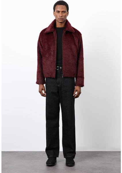 Bordo Yumuşak Dokulu Erkek Mont fiyatları