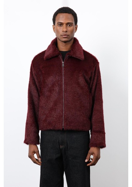 Bordo Yumuşak Dokulu Erkek Mont indirimleri