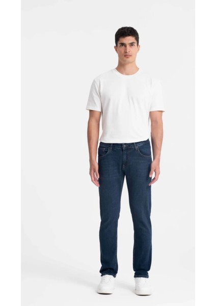 Erkek Normal Bel Fermuarlı Boru Paça Üst Kalite Jean Pantolon