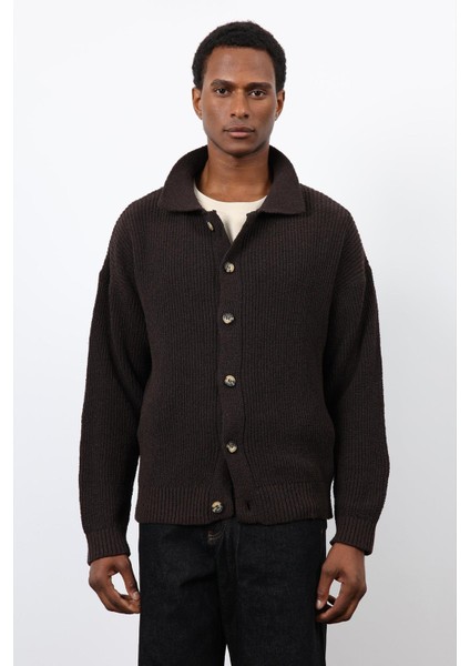 Kahve Örme Triko Erkek Hırka fırsatları