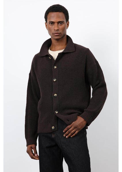 Kahve Örme Triko Erkek Hırka indirimleri