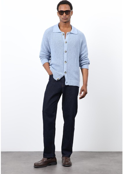 Bebe Mavi Örme Triko Erkek Hırka