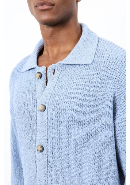 Bebe Mavi Örme Triko Erkek Hırka