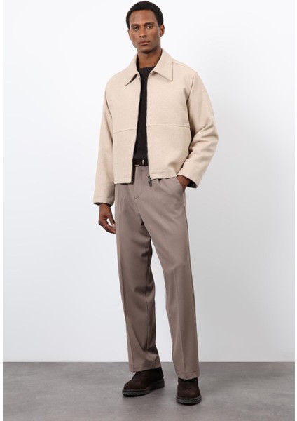 Bej Regular Fit Dokulu Erkek Mont fiyatları