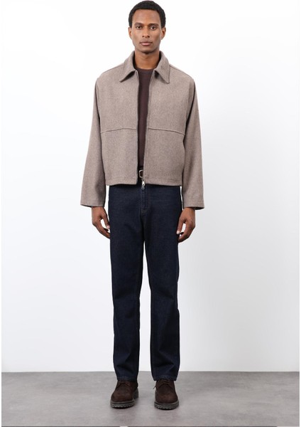 Koyu Vizon Regular Fit Dokulu Erkek Mont fiyatları