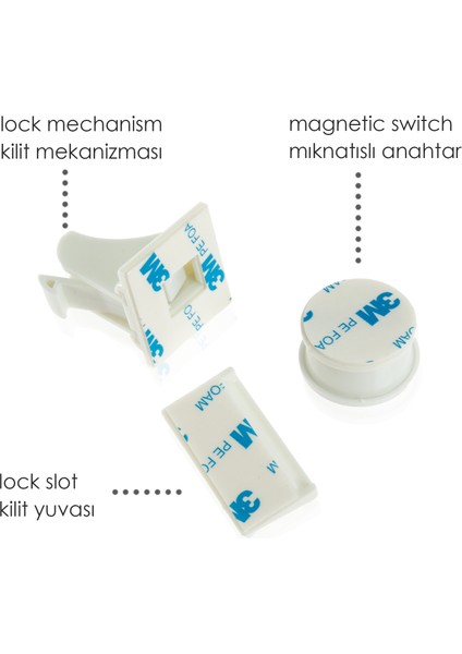 Mıknatıslı Çekmece Kilidi 4in1 modelleri