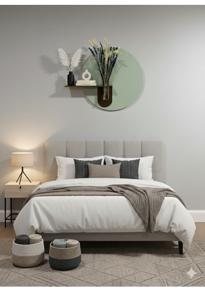 Orkide Ahşap Pilli Ledli Iskandinav Tarzı Salon Duvar Rafı Modern Çiçeklik 50 cm fiyatları