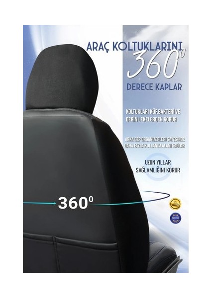 Aldysm Tata Telcoline Lüx Full Deri Oto Koltuk Kılıfı Ön Arka Takım (Exclusive) Siyah Mavi indirimleri