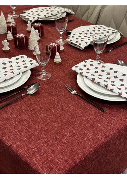 Keten Efektli Yılbaşı Masa Örtüsü Seti fiyatları
