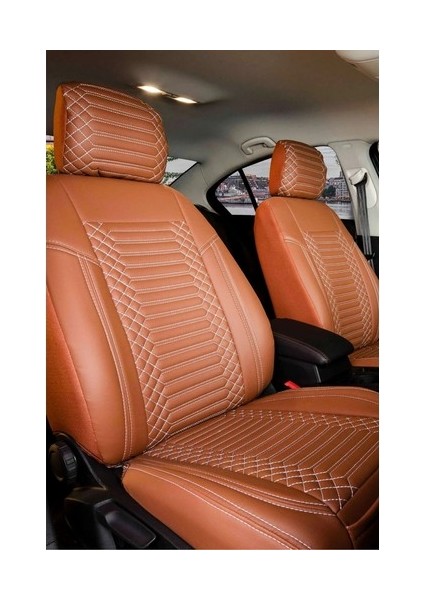 Aldysm Renault Fluence Lüx Full Deri Oto Koltuk Kılıfı Ön Arka Takım (Exclusive) Tarçın