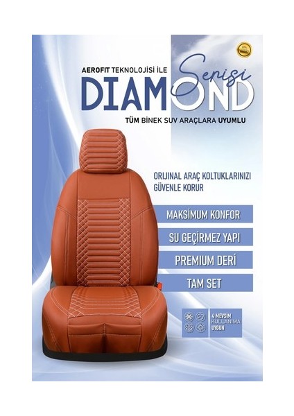 Aldysm Renault Fluence Lüx Full Deri Oto Koltuk Kılıfı Ön Arka Takım (Exclusive) Tarçın fiyatları