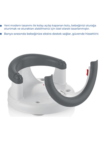 Yandan Açılır Banyo ve Mama Oturağı & Minder 2'li Set Antrasit fırsatları