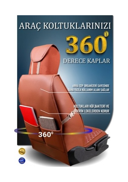 Aldysm Peugeot 407 Lüx Deri Oto Koltuk Kılıfı Ön Arka Takım Elit Serisi Tarçın fırsatları