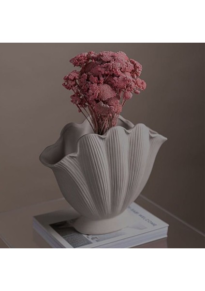 Istiridye Vazo Dekoratif Deniz Kabuğu Şık Tasarım Midye Biblo Parlak Vernikli fiyatları