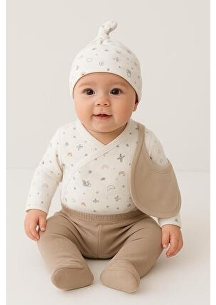 %100 Pamuk 5 Parça Unisex Uçak Model Hastane Çıkışı Takım Seti indirimleri