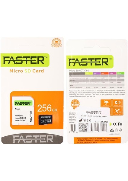 Faster 256 GB Uhs-I U1 Sınıf 10 Micro Sdhc Hafıza Kartı fırsatları