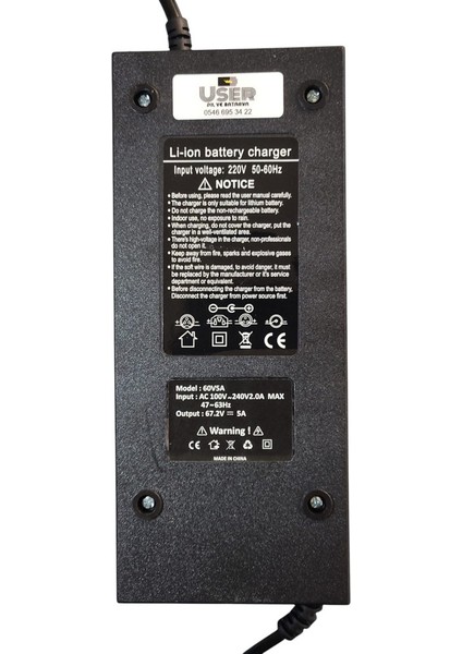 Rx5 Elektrikli Scooter Şarj Cihazı – 67.2V 5A | 4 Saatte Full Şarj fırsatları