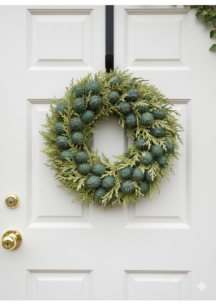 Yılbaşı Doğal Kapı Süsü Çelenk 14 cm Duvar Dekor Hobi Ev Dekorasyon