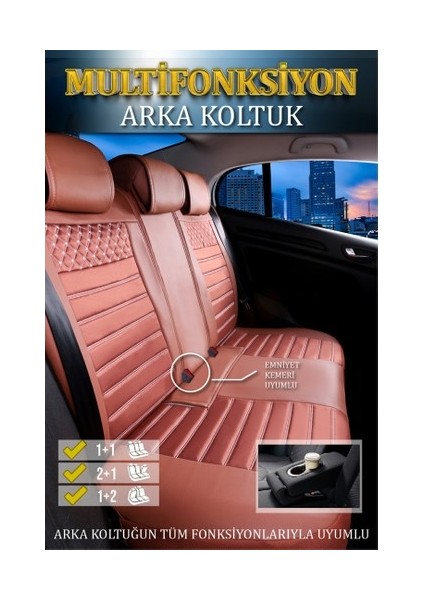 Aldysm Fiat Egea Hb Lüx Deri Oto Koltuk Kılıfı Ön Arka Takım Elit Serisi Tarçın fiyatları