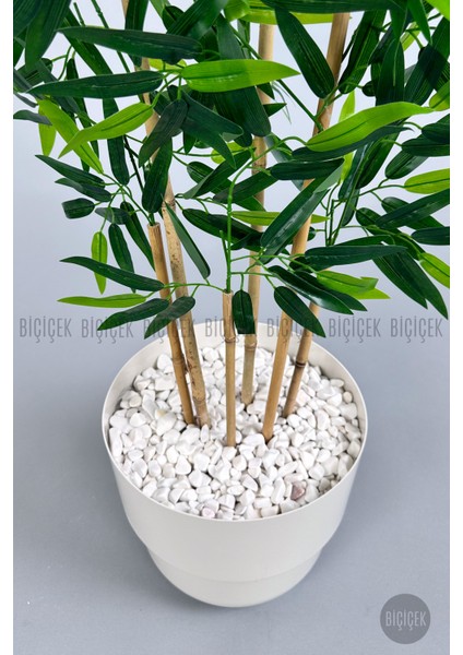 Yapay Bambu Ağacı 6 Dallı 150 cm Yoğun Yapraklı Kuple Saksıda