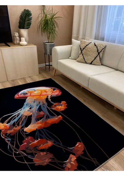 Mars 42 Modern Stil Siyah Deniz Anası Salon Halısı Pelüş Halı Yıkanabilen Dekoratif Halı fırsatları