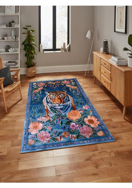 Floral Kaplan Temalı Çok Renkli Dokuma Taban Halı Salon Halısı Çocuk Halısı fiyatları