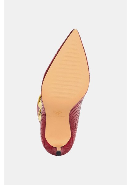 The Revival Ornamet Kadın Kırmızı Yılan Baskılı Topuklu Çizme