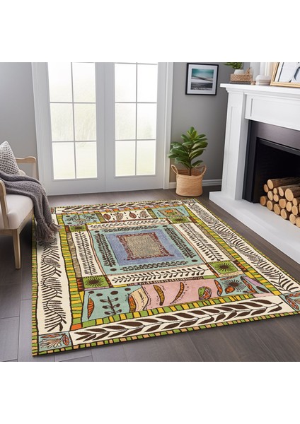 Floral Bej Tonlarında Pastel Botanik Tema Dokuma Taban Salon Halısı Çocuk Halısı Mars 255 fiyatları