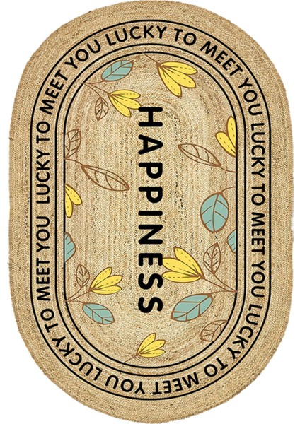 Boho 988 Jüt Hasır Etnik Desenli Oval Jüt Örme Doğal Hasır Natural Oval Halı modelleri